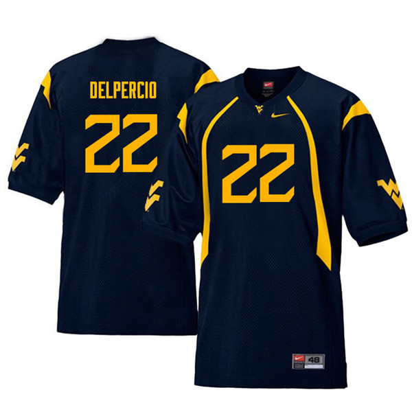 Men #22 Anthony Delpercio West Virginia Mountaineers Throwback College Football Jerseys Sale-Navy